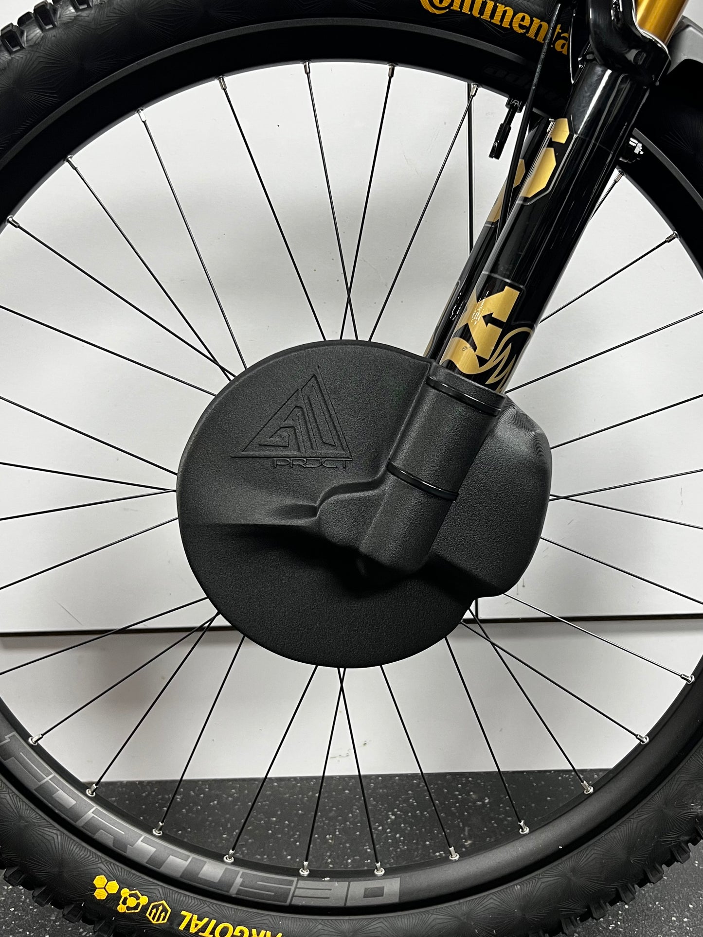 G10 PRJCT MTB brake rotor guard disc cover fitted