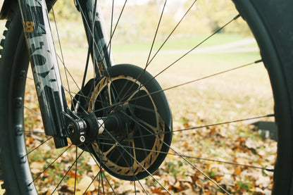 G10 PRJCT Fox 38 mtb brake rotor guard fitted